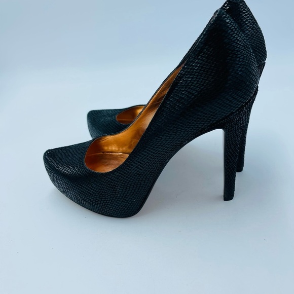BCBGeneration BG-Parade Black Leather Snake Platform High Heels Pumps - Picture 4 of 9